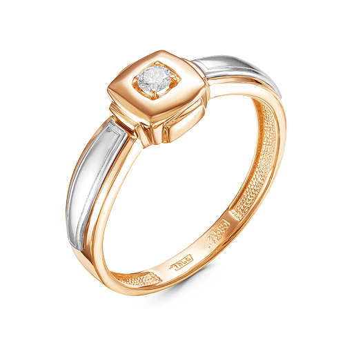 Кольцо, золото, бриллиант, 01-0475